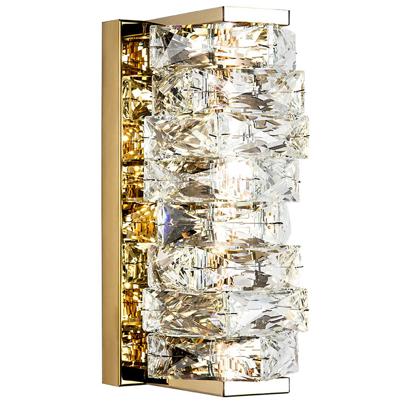 Бра с хрустальным декором Heavenly Crystal Wall Lamp Прозрачный Золотой Хром в Санкт-петербурге | Loft Concept 