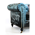Диван в Лофт Честерфильд граффити из винтажной кожи GRAFFITI PARA Chesterfield варинант исполнения - 4 | Loft Concept в Санкт-петербурге