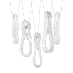 Подвесной светильник белого цвета с 6-ю изогнутыми плафонами Flow Loop варинант исполнения - 8 | Loft Concept в Санкт-петербурге