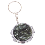 Зеркало брелок карманное двухстороннее из натурального камня Серафинит Stone Mirrors варинант исполнения - 5 | Loft Concept в Санкт-петербурге