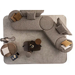 Угловой диван Calypso с поворотным механизмом и пуфом   варинант исполнения - 6 | Loft Concept в Санкт-петербурге