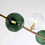 Люстра подвесная линейная с рифлеными стеклянными плафонами Bolle Multi Color варинант исполнения - 4 | Loft Concept в Санкт-петербурге