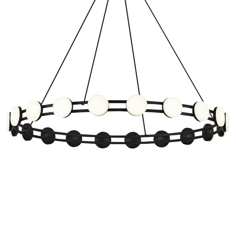 Люстра кольцевая с круглыми светодиодными источниками света Maxine Light Черный Золотой Белый в Санкт-петербурге | Loft Concept 