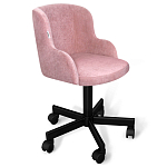 Стул с мягкой розовой обивкой из велюра и подъемно-поворотным механизмом на черных колесиках Harper Pink варинант исполнения - 1 | Loft Concept в Санкт-петербурге