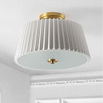 Потолочный светильник с белым плиссированным абажуром Ganglion варинант исполнения - 3 | Loft Concept в Санкт-петербурге