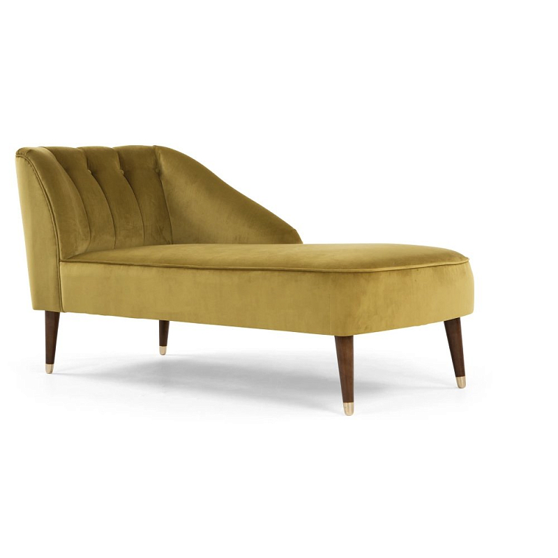 Кушетка Chaise Longue, Antique Gold Velvet Желтый в Санкт-петербурге | Loft Concept 