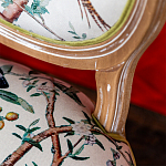 Стул из массива бука бежевый с изображением птиц и цветов Beige Green Chinoiserie Peach Garden Chair варинант исполнения - 4 | Loft Concept в Санкт-петербурге