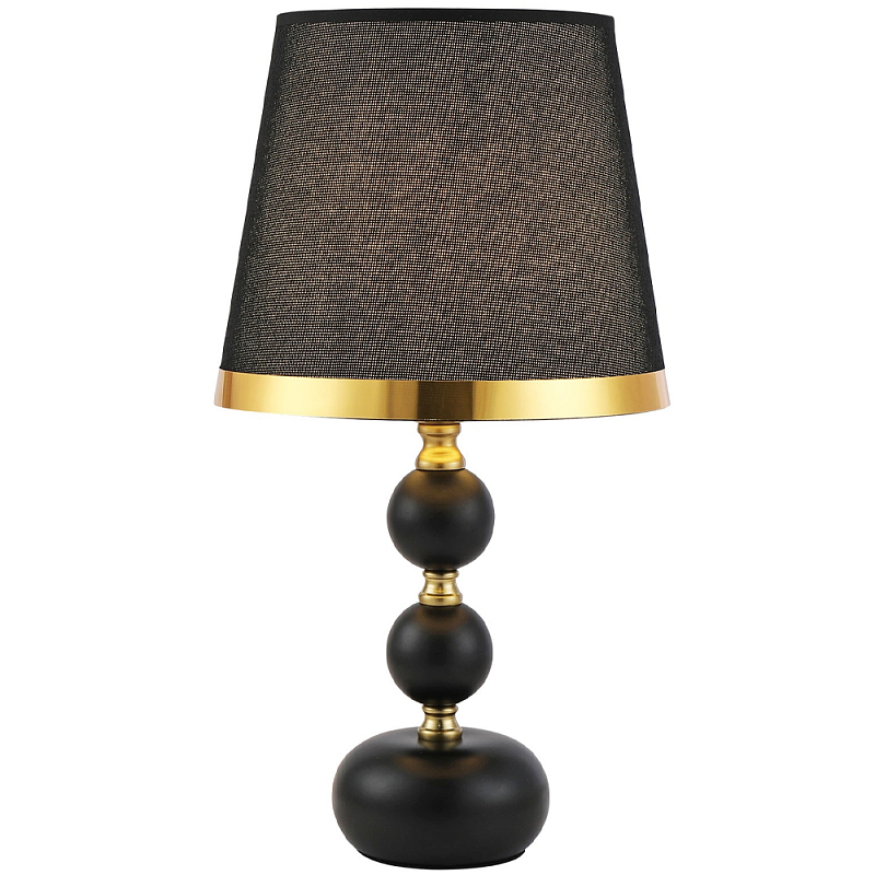 Настольная лампа с абажуром Altera Lampshade Black Gold Table Lamp Черный Золотой в Санкт-петербурге | Loft Concept 