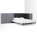 Кровать с большим мягким изголовьем Unity Dark Grey Bed варинант исполнения - 10 | Loft Concept в Санкт-петербурге