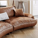 Диван кожаный с каркасом из массива дерева Medieval Furniture варинант исполнения - 6 | Loft Concept в Санкт-петербурге