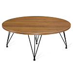 Стол журнальный c коричневой круглой столешницей на четырех черных ножках Charm Coffee Table варинант исполнения - 1 | Loft Concept в Санкт-петербурге