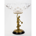 Чаша стеклянная прозрачная на бронзовой подставке с фигуркой девушки Eden Garden варинант исполнения - 3 | Loft Concept в Санкт-петербурге