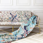 Трехместный диван на металлическом каркасе с цветочным принтом в стиле шинуазри Chinoiserie Birds on a Tree Sofa варинант исполнения - 8 | Loft Concept в Санкт-петербурге