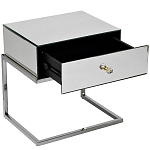 Тумбочка зеркальная с ящиком Mirror Chrome Cabinet варинант исполнения - 2 | Loft Concept в Санкт-петербурге