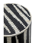 Приставной круглый столик с инкрустацией Black and White Geometry Stool варинант исполнения - 2 | Loft Concept в Санкт-петербурге