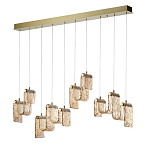 Подвесной светильник линейный с плафонами волнистой формы из фактурного стекла Big Wave варинант исполнения - 6 | Loft Concept в Санкт-петербурге