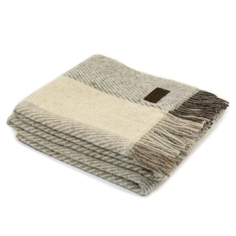 Плед VADSO SPINA 1001 Marzotto Бежево-серый в Санкт-петербурге | Loft Concept 