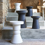 Приставной стол из искусственного камня Chess Black варинант исполнения - 3 | Loft Concept в Санкт-петербурге