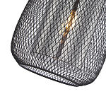 Подвесной светильник со стеклянным плафоном цилиндрической формы и металлической сеткой Metal Mesh Black варинант исполнения - 4 | Loft Concept в Санкт-петербурге