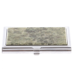 Визитница карманная металлическая с накладкой из натурального камня Апатит Stone Business Card Holders варинант исполнения - 1 | Loft Concept в Санкт-петербурге