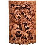 Панно из дерева пирамида из слонов Panel With Animals варинант исполнения - 1 | Loft Concept в Санкт-петербурге