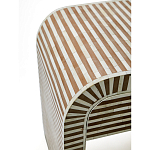 Тумбочка прикроватная с ящиком Tofino Stripes Bone Inlay Bedside Beige варинант исполнения - 4 | Loft Concept в Санкт-петербурге