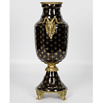 Ваза черного цвета из фарфора с золотистым узором и бронзовыми элементами Eden Garden porcelain and bronze варинант исполнения - 2 | Loft Concept в Санкт-петербурге