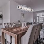 Подвесной светильник линейный с прозрачными стеклянными шарами разного диаметра Eurofase варинант исполнения - 9 | Loft Concept в Санкт-петербурге