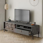 ТВ-тумба с раздвижными дверцами Mallin Metal TV Stand варинант исполнения - 3 | Loft Concept в Санкт-петербурге