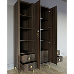 Большой шкаф с витриной Elsa Dreams Walnut варинант исполнения - 3 | Loft Concept в Санкт-петербурге