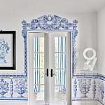 Обои ручная роспись Porto by Alessandra Branca Original colourway on dyed paper варинант исполнения - 2 | Loft Concept в Санкт-петербурге