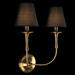 Бра с металлическим основанием бронзового цвета и 2-мя черными конусовидными абажурами Dignity варинант исполнения - 2 | Loft Concept в Санкт-петербурге