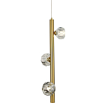 Подвесной светильник c 3-мя хрустальными плафонами Metal Tube Crystal Brass Hanging Lamp варинант исполнения - 1 | Loft Concept в Санкт-петербурге