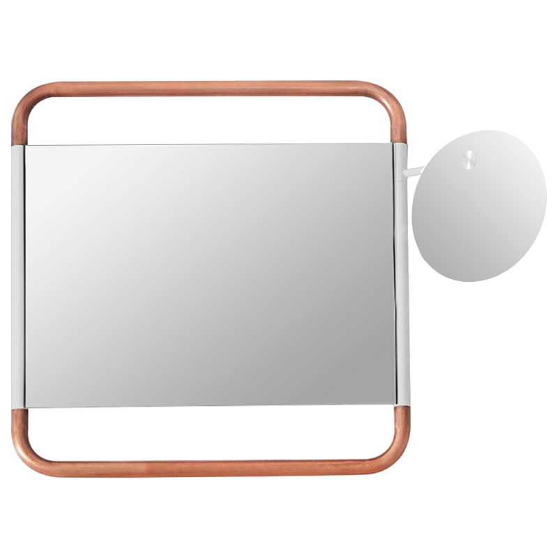 Настенное зеркало Copper White Square Functional Mirror Белый Медь в Санкт-петербурге | Loft Concept 