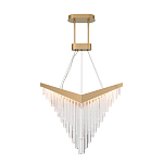 Люстра золотого цвета в форме галочки с каскадом длинных прозрачных трубок Eurofase варинант исполнения - 2 | Loft Concept в Санкт-петербурге