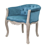 Кресло низкое в стиле прованс Louis French Armchair blue velour варинант исполнения - 3 | Loft Concept в Санкт-петербурге