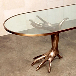 Обеденный стол с фигурным декором бронзового цвета Dichotomy racetrack варинант исполнения - 1 | Loft Concept в Санкт-петербурге