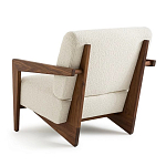 Кресло с обивкой из белого букле Armchair White Boucle варинант исполнения - 2 | Loft Concept в Санкт-петербурге