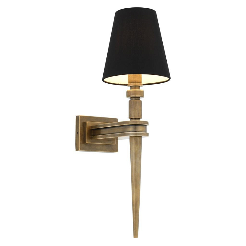 Бра Wall Lamp Waterloo Single Brass Латунь Античная полированная Черный в Санкт-петербурге | Loft Concept 