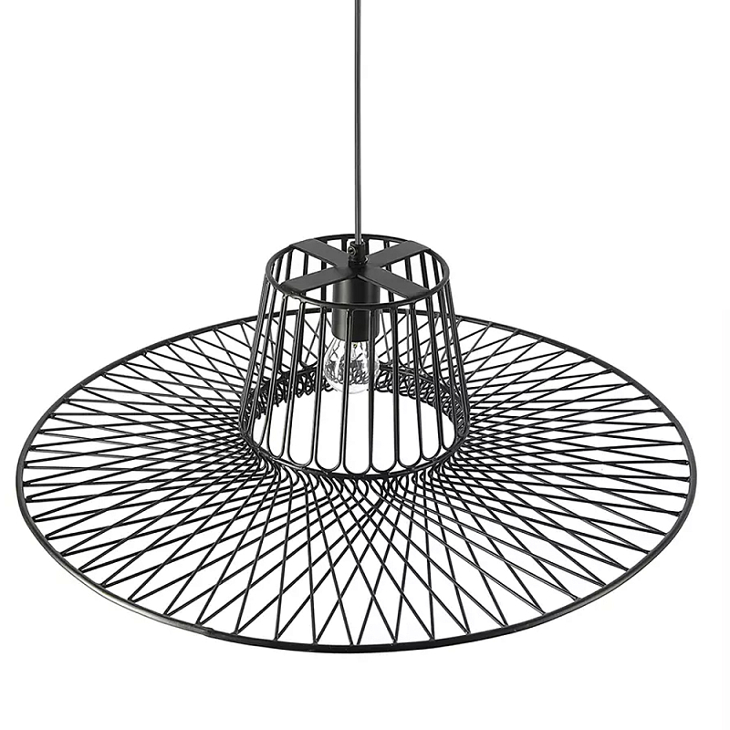 Подвесной светильник с плафоном из металлической сетки Lamp with Metal Mesh Shade Черный в Санкт-петербурге | Loft Concept 