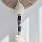 Аксессуар на стену диск из нитей Wall Decor White Thread Disc  варинант исполнения - 2 | Loft Concept в Санкт-петербурге