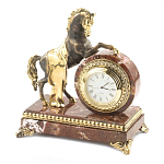 Часы настольные бронзовые с декором в виде коня Horse Stone Clock варинант исполнения - 2 | Loft Concept в Санкт-петербурге