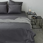 Постельное белье однотонное из сатина темно-серого цвета Eden Line варинант исполнения - 4 | Loft Concept в Санкт-петербурге