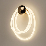 Бра с круглым золотистым основанием и белыми изогнутыми световыми линиями Luke Lampco Tracer Lamp варинант исполнения - 2 | Loft Concept в Санкт-петербурге