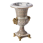 Ваза с овнами из фарфора с бронзовыми элементами Bronze Aries варинант исполнения - 2 | Loft Concept в Санкт-петербурге