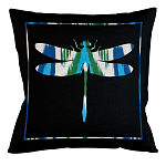 Подушка декоративная стрекоза сине-зеленая Ikat Pattern варинант исполнения - 1 | Loft Concept в Санкт-петербурге