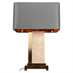 Настольная лампа с основанием из натурального камня c серым прямоугольным абажуром Lapis Tiburtinus варинант исполнения - 3 | Loft Concept в Санкт-петербурге