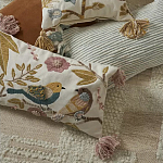Чехол на подушку с кисточками и вышивкой птиц Ethnic mix Birds Rect варинант исполнения - 6 | Loft Concept в Санкт-петербурге