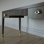 Письменный стол Elsa Dreams Walnut Шпон дерево с двумя ящиками варинант исполнения - 4 | Loft Concept в Санкт-петербурге