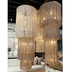 Люстра круглая трехъярусная из бахромы Milk Gradient Braided Fringe варинант исполнения - 2 | Loft Concept в Санкт-петербурге